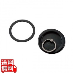 スマホリング マグネット メタルプレート付属 【 iPhone Android 各種 】 スマホスタンド機能 薄型 スマホグリップ ホールドリング? フラット ブラック 写真1