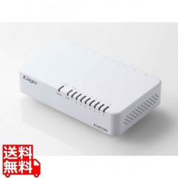 Giga対応スイッチングHub/8ポート/プラスチック筐体/磁石付き/電源外付モデル/ホワイト 写真1