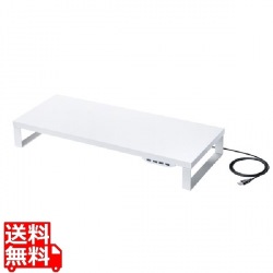 USBハブ付モニター台(ホワイト) 写真1
