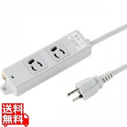 工事物件雷ガードタップ(3P抜け止め・マグネット付・2個口・3m) 写真1