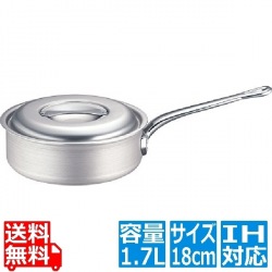 TKG IHアルミ 浅型片手鍋 18cm ※ IH対応 IH (100V/200V)とガス火対応 写真1