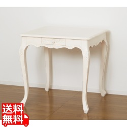 コモ ダイニングテーブル75引出付 ホワイト 写真1