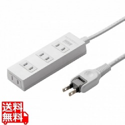 サンワサプライ 火災予防タップ ホワイト 4個口 2m TAP-TSH42N2 写真1