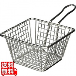 AM ステンレス ミニフライバスケット正方形 大 MSQBSKT 写真1