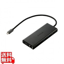 Type-Cドッキングステーション/USB PD対応/USB-A×4/USB-C×2/HDMI(4K60Hz)/SD+microSD/LAN/ブラック 写真1