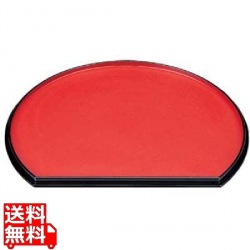 半月両面盆 尺2寸 朱乾漆/梨地 ABS樹脂 写真1