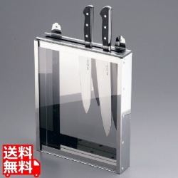 18-0 釘打式ゴム板付前面アクリル 庖丁差 大1段 写真1