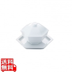 白磁 六角蓋物 大 写真1