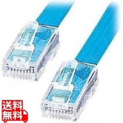 UTPエンハンスドカテゴリ5より線フラットケーブル(ライトブルー・15m) 写真1