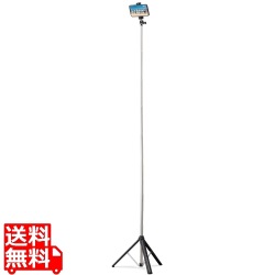 スマホ用三脚 ロングタイプ 最長160cm ワンボタン組み立て 軽量 カメラ可 耐荷重30kg フォルダー対応4.0?6.5インチ ブラック 滑り止め アクセサリーシュ 写真1