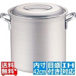 TKG IHアルミ 寸胴鍋(目盛付) 42cm ※ IH対応 IH (100V/200V)とガス火対応 写真1