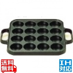 及源鋳造 盛栄堂 たこ焼角型 CA-30L |女子会 たこ焼き ホームパーティ  プレート ガス 鉄板 鉄器 南部鉄器 写真1