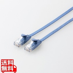 LANケーブル/CAT6/フラット/10m/ブルー 写真1