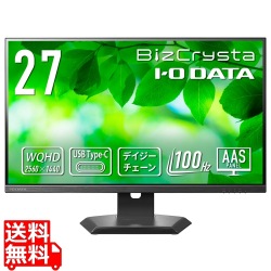 ワイド液晶ディスプレイ 27型/2560×1440/HDMI、DisplayPort、USB Type-C/ブラック/スピーカー：あり/BizCrystaで働きやすさをサポート/デイジーチェーン対応/5年保証 写真1
