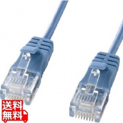 カテゴリ6準拠極細LANケーブル(ブルー、10m) 写真1