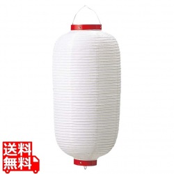 長 ビニール提灯 無地 9号 白 直径240×H600 写真1