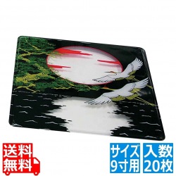 プラ容器 飛鳥用蓋 9寸用(20枚入)鶴 写真1