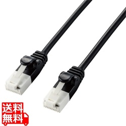 LANケーブル Cat6A やわらか ツメが折れない 10m ブラック RJ45コネクタ 10Gbps RoHS指令準拠(10物質) 写真1