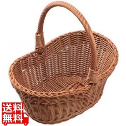 PPラタンPB-460小判型ピクニックバスケット大ブラウン 写真1