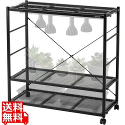 ビザールプランツラック LPR-800-BK キャスター付き 植物育成ライト 植物用サーキュレーター 取り付け可能 植物棚 多肉棚 観葉植物 ラック おしゃれ 写真1