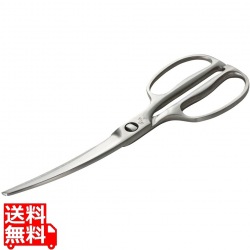 関孫六 鋳造オールステンレス カーブキッチン鋏 DH3346 写真1