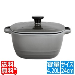 メラミン パールリバーポット 24cm グレー 写真1