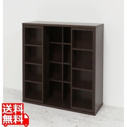 本棚 書棚 クロシオ コミックラック スライド 本棚 ダークブラウン 幅90cm 高さ93cm 大容量 本 漫画 コミック 収納 CD DVD  文庫本 写真1