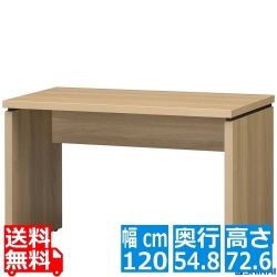 デスク(深型) 白井産業 机 書斎 リビング パソコンデスク 作業机 木製 約幅120 奥行55 高さ73cm ナチュラルブラウン セパルテック SEP-7512DESKF NA 写真1