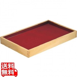 ひのき 角型 盛盆 深朱浅黒 520 520×330×H55 業務用 写真1