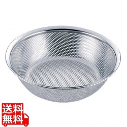 UK 18-8 パンチング 浅型 ボールザル 21cm 写真1