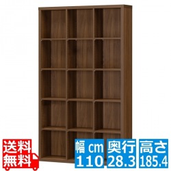 フリーラック 白井産業 オープンラック 本棚 インテリア棚 飾り棚 大容量 収納 リビング 約幅110 奥行28 高さ185cm ダークブラウン セパルテック SEP-1911DK 写真1