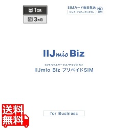 IIJモバイルサービス/タイプD for IIJmio Biz プリペイドSIM(1GB/3ヶ月) 写真1
