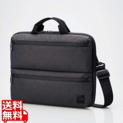 パソコンケース/リサイクル素材/横型/取っ手付き/ショルダーベルト付き/手提げ/撥水/14.0インチ/ブラック 写真1