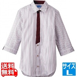 男女兼用七分袖シャツ L BT-3121 エンジ 写真1