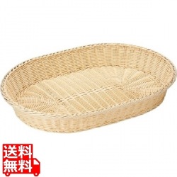 樹脂バスケット 小判 白 60cm 91-084A 業務用 写真1