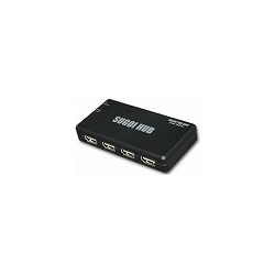 SUGOI HUB 4Xシリーズ ブラック アダプタ付 USB2-HUB4XA-BK 写真1