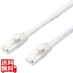 LANケーブル/CAT6A対応/EU RoHS指令準拠/爪折れ防止/簡易パッケージ仕様/50m/ヨリ線/ホワイト 写真1