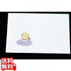 遠赤抗菌和紙 尺3お子様懐石まっと (100枚)ねこちゃんWO-2 写真1