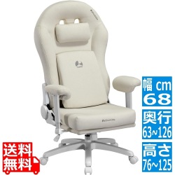 ストリーマーズチェア G-210-WH 配信 ゲーミングチェア 小顔を演出 ソファーチェア ファブリック ポケットコイル リクライニング 配信機材 配信用 写真1