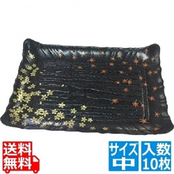 プラ容器 筑後 春秋黒 中(10枚入) 写真1