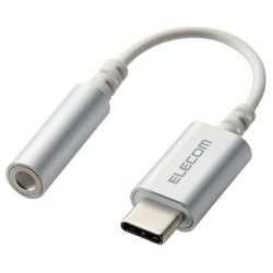 Type-C-4極直径3.5mmステレオミニプラグ変換ケーブル/デザイン耐久/シルバー 写真1