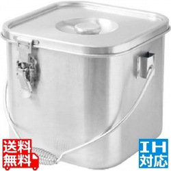 IH対応 19-0 角型給食缶(目盛付)18cm ※IH対応(100V/200V) 業務用 写真1