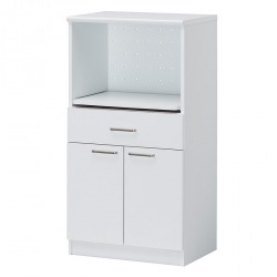 スライド付カウンターボード 白井産業 レンジ台 食器棚 スライド棚 キッチン収納 一人暮らし 幅:約58cm 高さ:約110cm ホワイト 白 モデレオ MDL-1160SDHWH 写真1