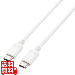 Type-Cケーブル USB-C → USB-C 充電 データ転送用 PD対応 最大100W 5A USB2.0 コンパクトコネクタ 2m ホワイト 写真1