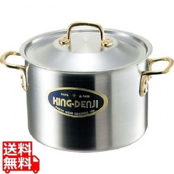 キングデンジ 半寸胴鍋(目盛付) 36cm ※IH対応(100V/200V) 業務用 写真1