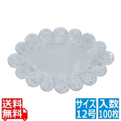 ドイリー 銀小判型レースペーパー (100枚入) 12号 写真1