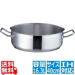 TKG PRO(プロ)外輪鍋(蓋無) 40cm ※ IH対応 IH (100V/200V)とガス火対応 写真1