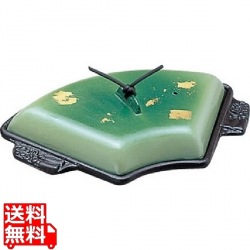 アルミ扇陶板鍋 金彩・緑 写真1