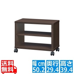 テレビ台 ローボード 白井産業 19型 テレビボード キャスター付き 収納 一人暮らし コンパクト 約幅50cm 約奥行30cm 約高さ40cm ダークブラウン 木目柄  写真1