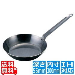 EBM 鉄厚板 ブルーテンパー フライパン 30cm 写真1